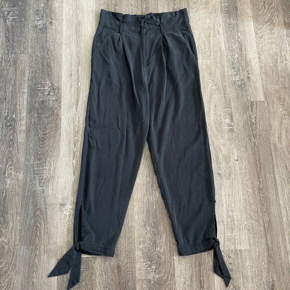 Reformation Avalon Vintage Black Ankle Tie High Waisted Trouser - Size: 10 - Picture 12 of 13